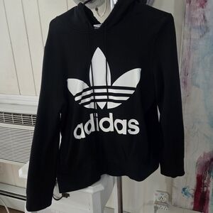 Adidas Black Sweatshirt with White Trefoil Logo